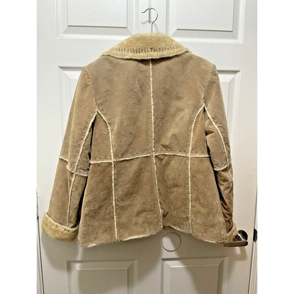 Vintage Women's Suede Leather Coat Jacket L Western Fur New York Classics Brown - Picture 9 of 16